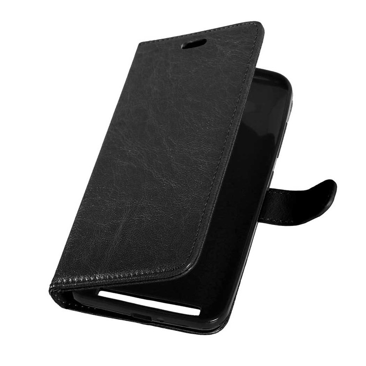 3 Card Slots Crazy Horse Wallet Leather Case Stand for Asus Zenfone Max ZC550KL - Black-5