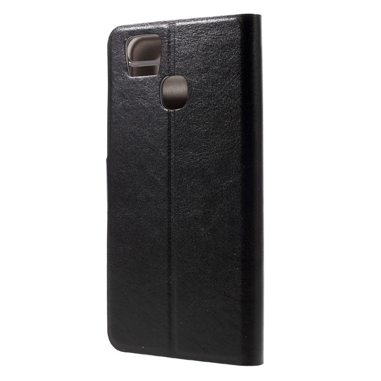 Crazy Horse PU Leather Case Stand for Asus Zenfone 3 Zoom ZE553KL Built-in Steel Sheet - Black-2