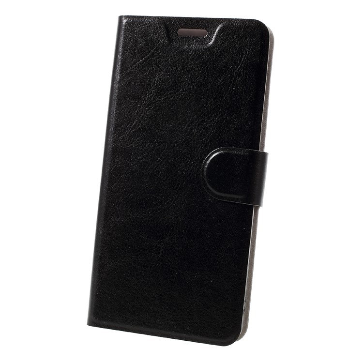 Crazy Horse PU Leather Case Stand for Asus Zenfone 3 Zoom ZE553KL Built-in Steel Sheet - Black-3