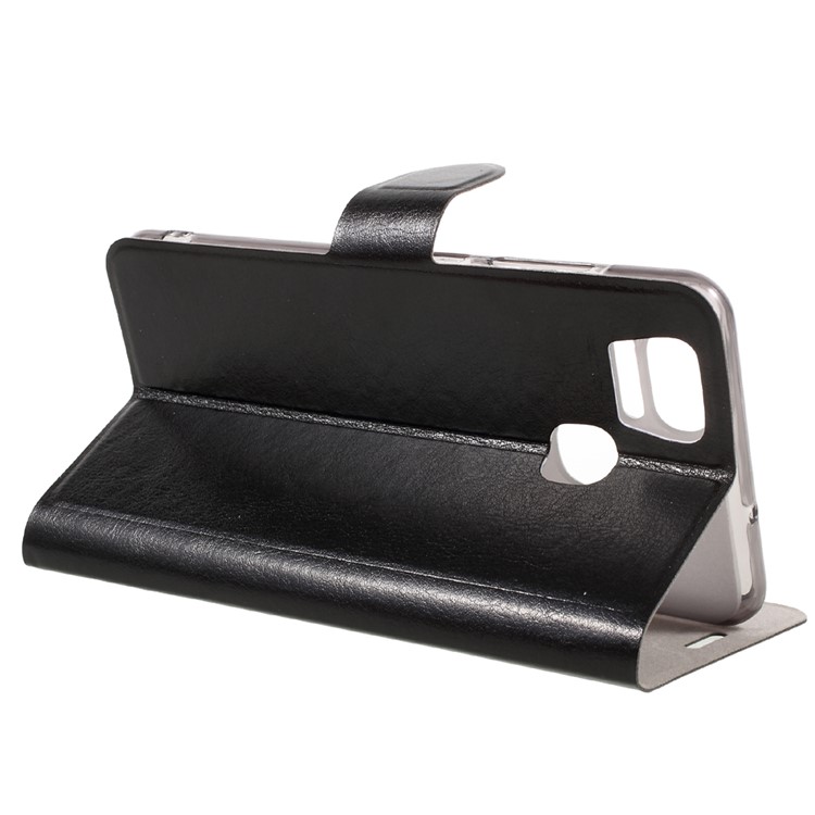 Crazy Horse PU Leather Case Stand for Asus Zenfone 3 Zoom ZE553KL Built-in Steel Sheet - Black-5
