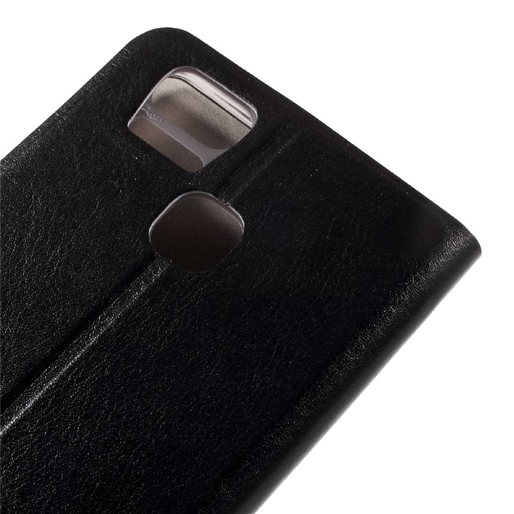 Crazy Horse PU Leather Case Stand for Asus Zenfone 3 Zoom ZE553KL Built-in Steel Sheet - Black-8