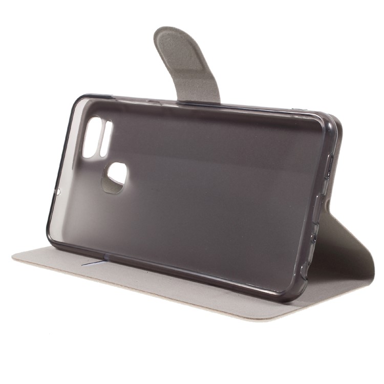 Crazy Horse Leather Cover Stand for Asus Zenfone 3 Zoom ZE553KL Built-in Steel Sheet - Brown-4