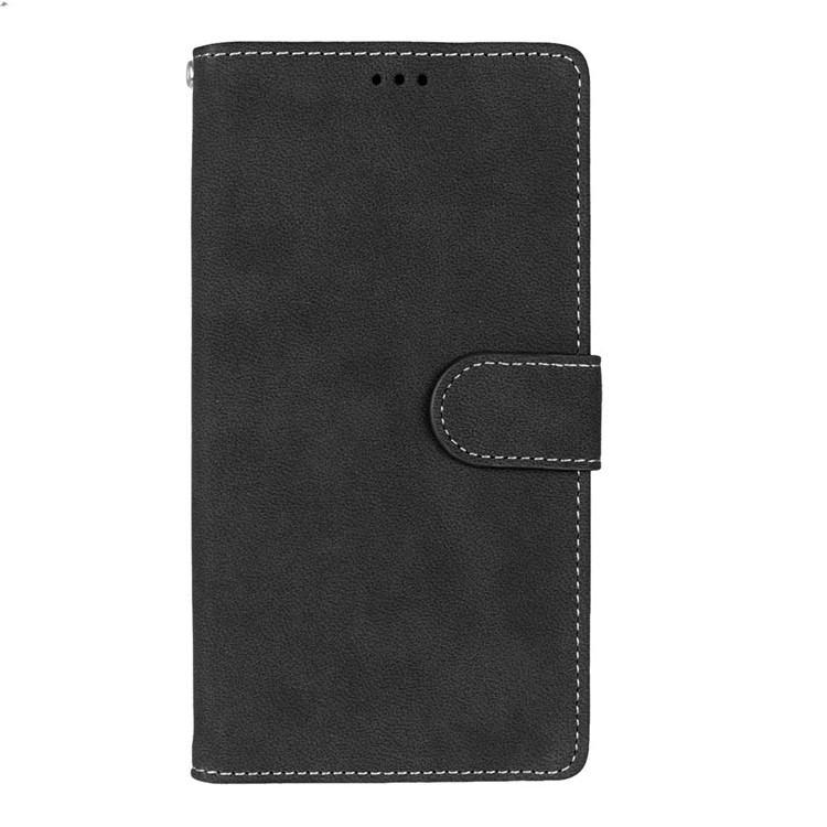 Vintage Matte PU Leather Wallet Case for Asus Zenfone 2 Laser ZE600KL ZK601KL - Black-13
