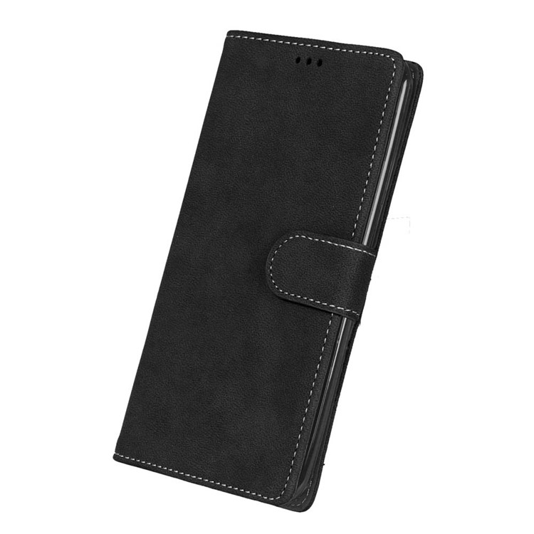 Vintage Matte PU Leather Wallet Case for Asus Zenfone 2 Laser ZE600KL ZK601KL - Black-4