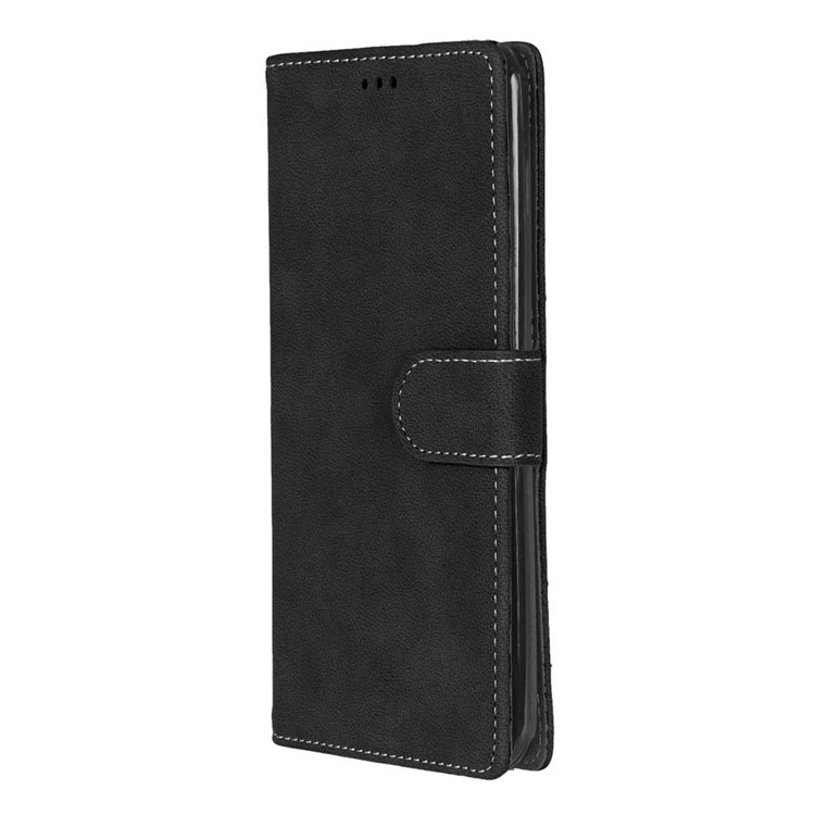Vintage Matte PU Leather Wallet Case for Asus Zenfone 2 Laser ZE600KL ZK601KL - Black-5