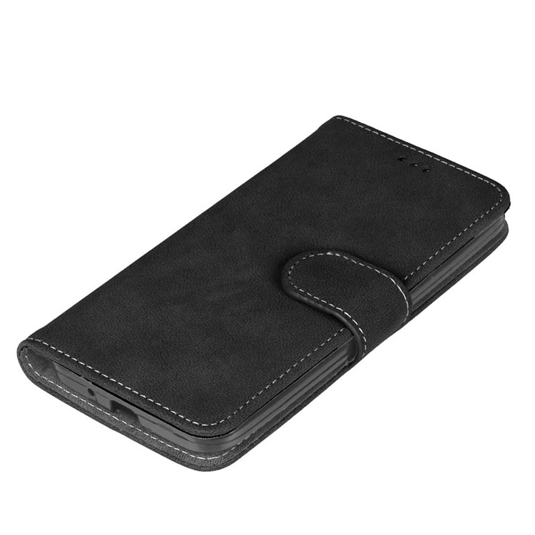 For Asus Zenfone 2 ZE500CL Wallet Stand Retro Matte PU Leather Phone Case - Black-11