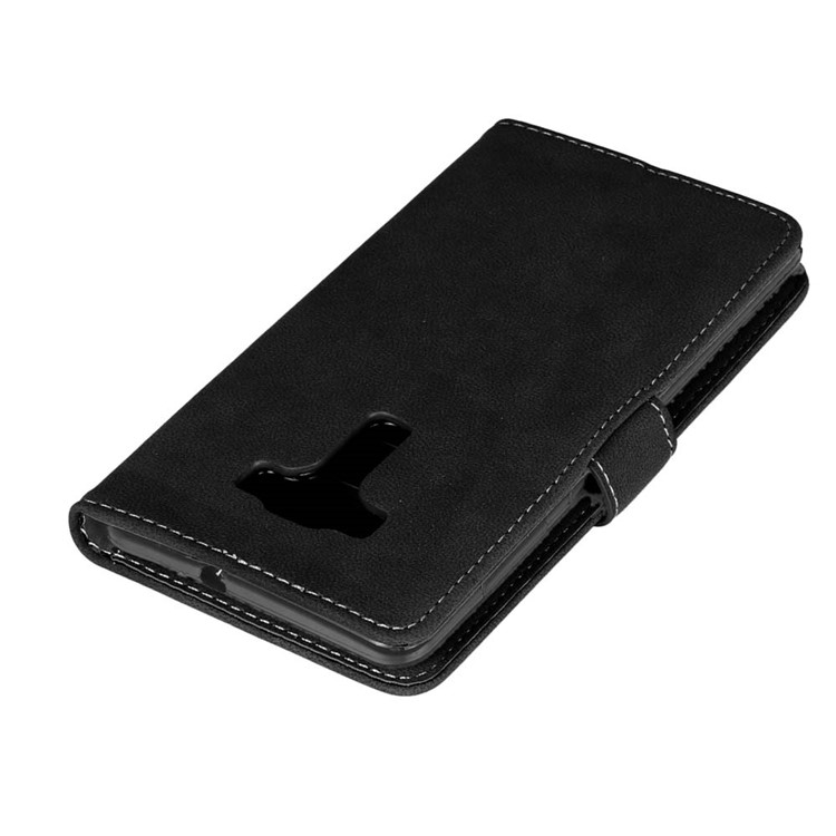 For Asus Zenfone 3 Deluxe ZS570KL Retro Matte PU Leather Wallet Case Stand - Black-12