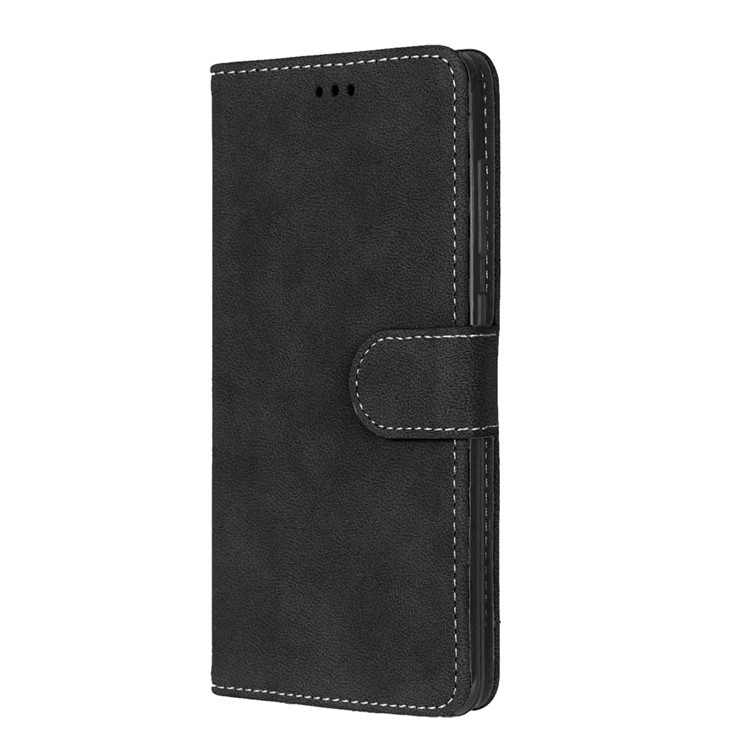 For Asus Zenfone 3 Deluxe ZS570KL Retro Matte PU Leather Wallet Case Stand - Black-7