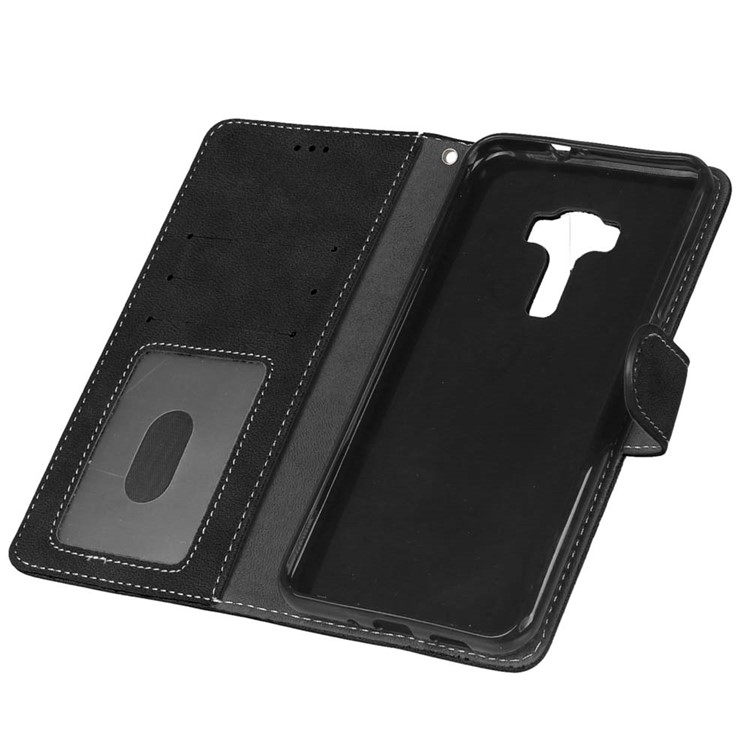 For Asus Zenfone 3 ZE552KL Retro Matte Stand Wallet Leather Case Cover - Black-10