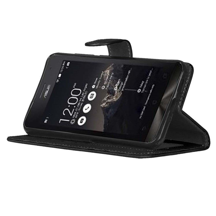 For Asus Zenfone 3 ZE552KL Retro Matte Stand Wallet Leather Case Cover - Black-14