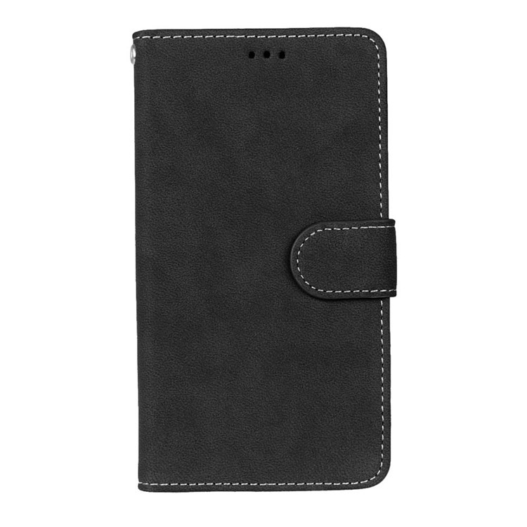 For Asus Zenfone 3 ZE552KL Retro Matte Stand Wallet Leather Case Cover - Black-4