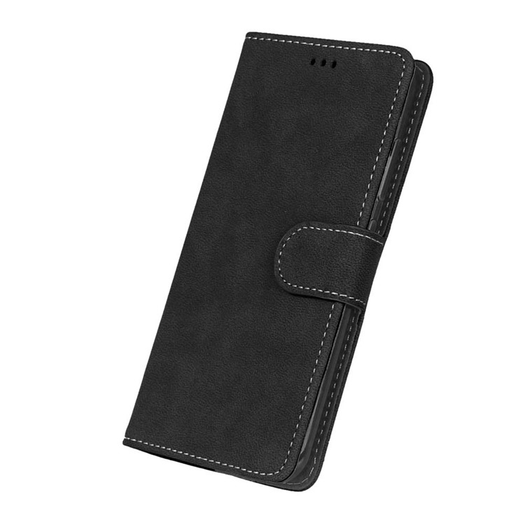 For Asus Zenfone 3 ZE552KL Retro Matte Stand Wallet Leather Case Cover - Black-6