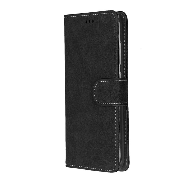 For Asus Zenfone 3 ZE552KL Retro Matte Stand Wallet Leather Case Cover - Black-7