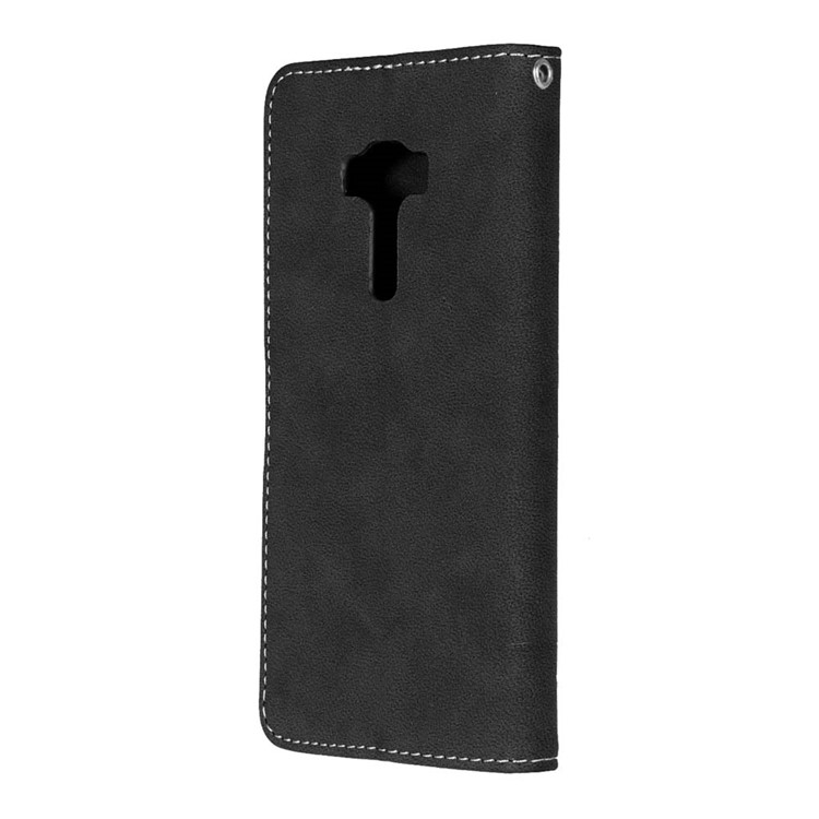 For Asus Zenfone 3 ZE552KL Retro Matte Stand Wallet Leather Case Cover - Black-8