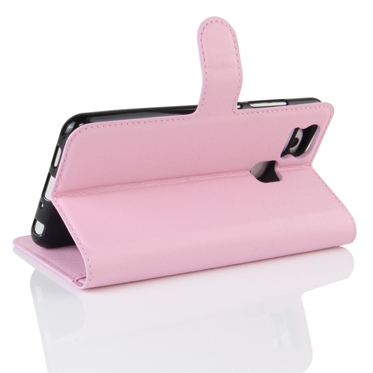 Litchi Grain Leather Magnetic Stand Cover for Asus Zenfone 3 Zoom ZE553KL - Pink-4