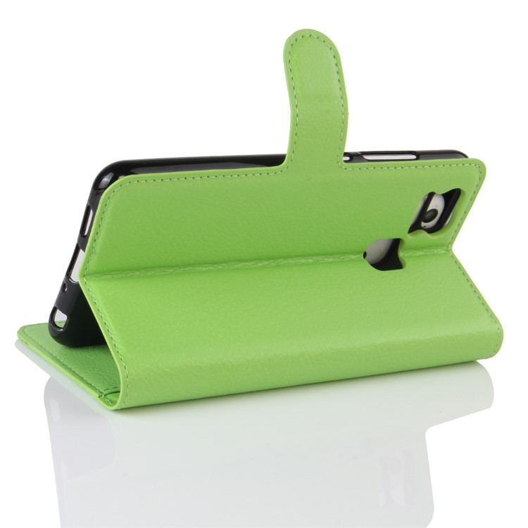 Mobile Case Litchi Grain Leather Wallet Shell for Asus Zenfone 3 Zoom ZE553KL - Green-4