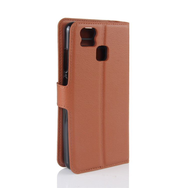 Litchi Grain Leather Cover Card Holder for Asus Zenfone 3 Zoom ZE553KL - Brown-5