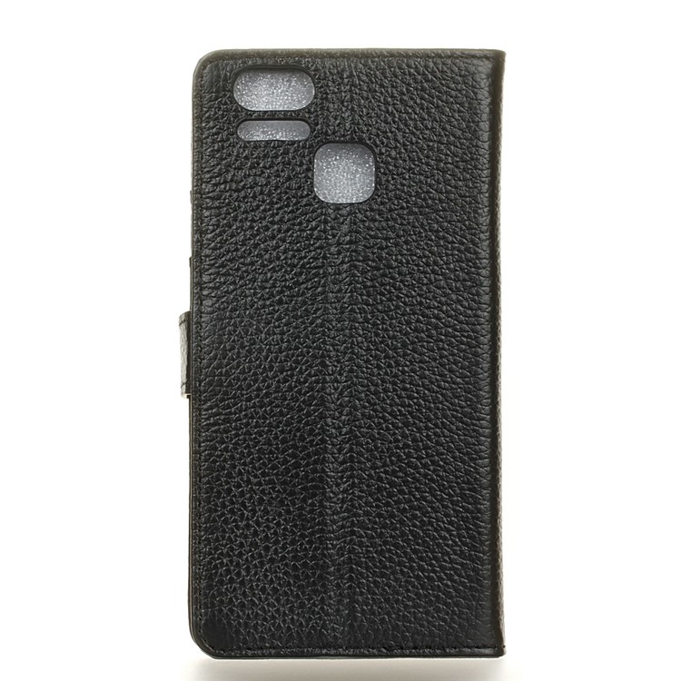 Litchi Texture Genuine Leather Wallet Case for Asus Zenfone 3 Zoom ZE553KL - Black-2