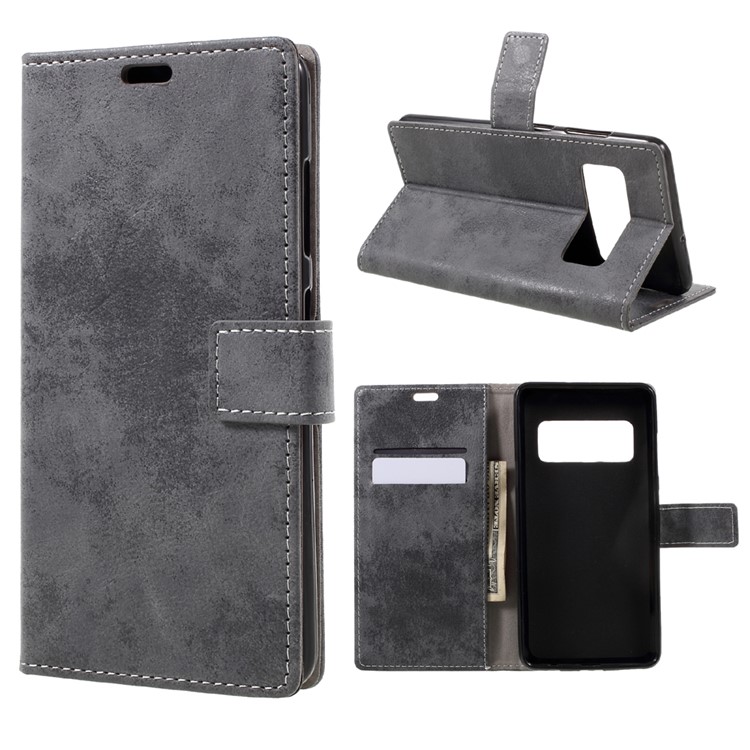 Retro Style PU Leather Mobile Phone Case for Asus Zenfone AR ZS571KL - Grey-1