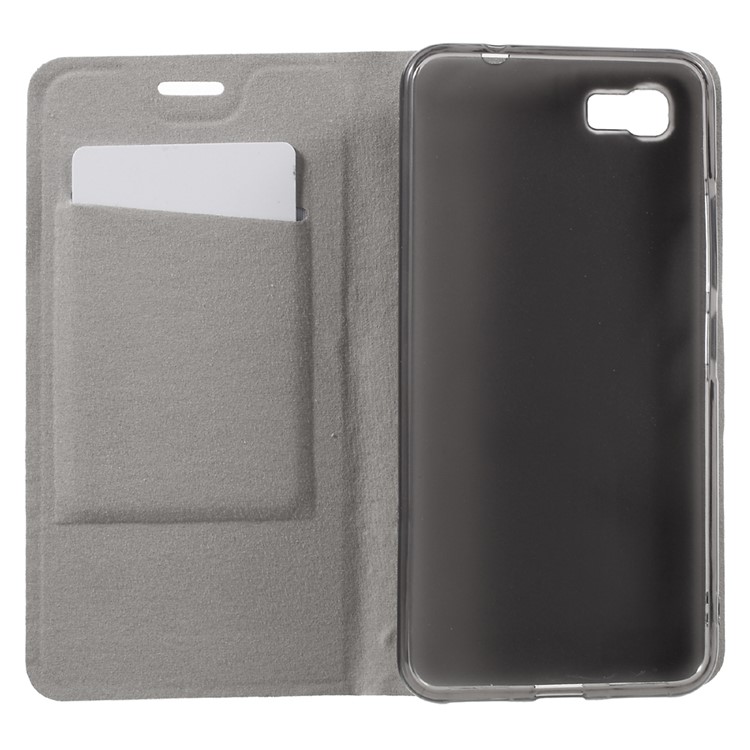 Cross Texture Bi-color Leather Stand Card Holder Phone Case for Asus Zenfone 3s Max ZC521TL - Black-6