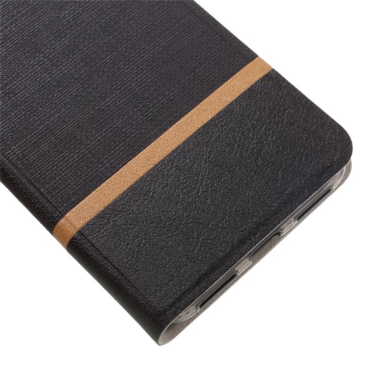 Cross Texture Bi-color Leather Stand Card Holder Phone Case for Asus Zenfone 3s Max ZC521TL - Black-7