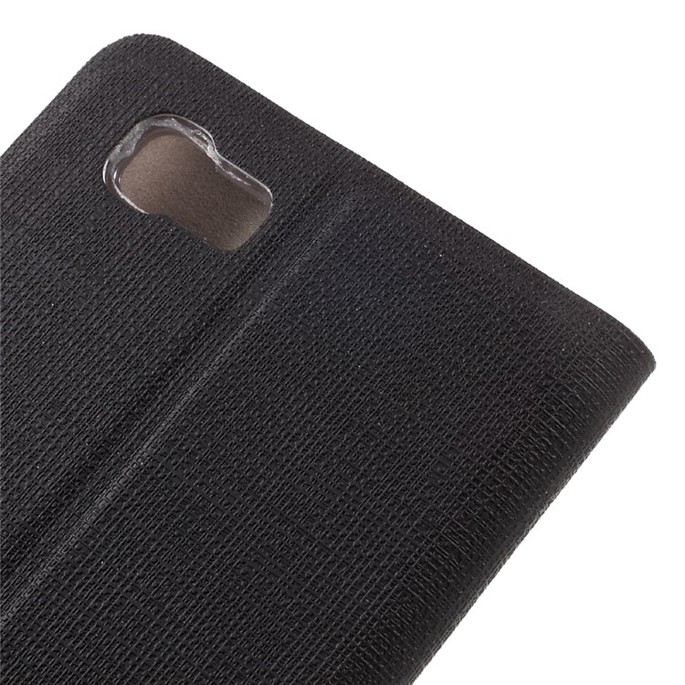 Cross Texture Bi-color Leather Stand Card Holder Phone Case for Asus Zenfone 3s Max ZC521TL - Black-8