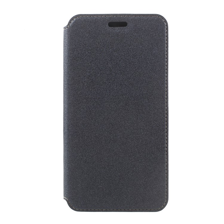 Magnetic Auto-absorbed Sand-like Texture Card Holder Leather Phone Case for Asus Zenfone 3 Zoom ZE553KL - Black-2