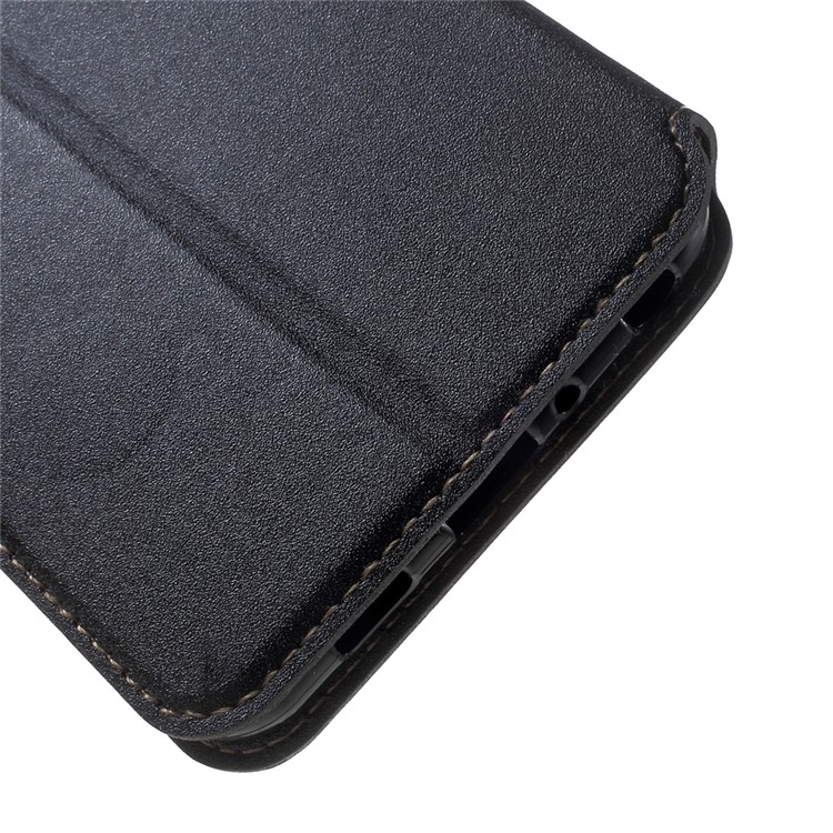 Magnetic Auto-absorbed Sand-like Texture Card Holder Leather Phone Case for Asus Zenfone 3 Zoom ZE553KL - Black-8