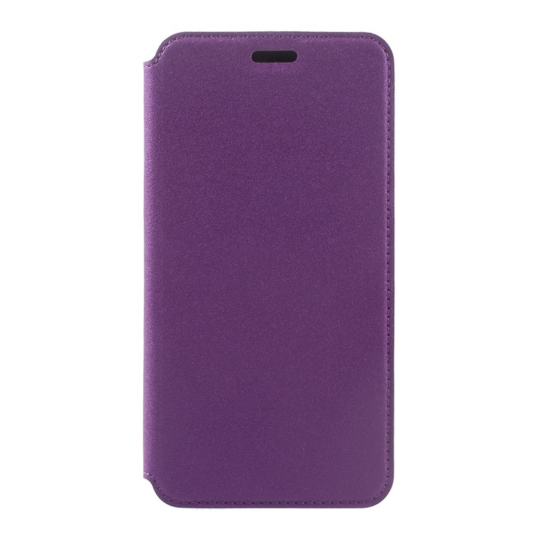 Magnetic Sand-like Texture Card Holder Stand Leather Phone Case for Asus Zenfone 3 Zoom ZE553KL - Purple-1