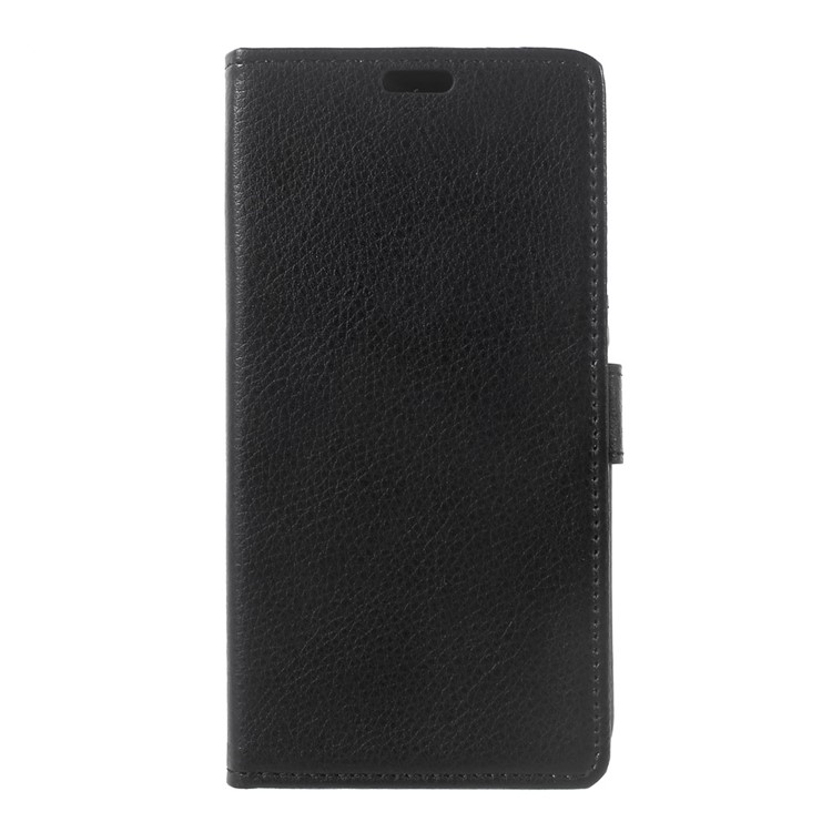 Litchi Texture PU Leather Stand Phone Case with Card Slots for Asus Zenfone 3s Max ZC521TL - Black-2