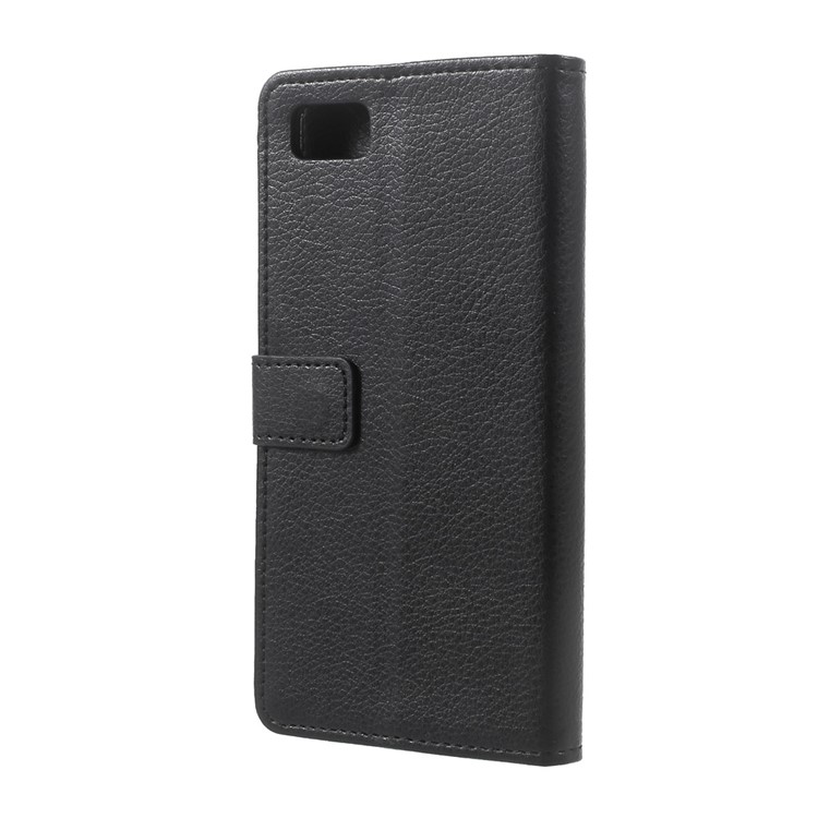 Litchi Texture PU Leather Stand Phone Case with Card Slots for Asus Zenfone 3s Max ZC521TL - Black-3