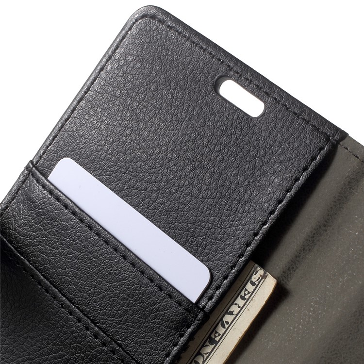 Litchi Texture PU Leather Stand Phone Case with Card Slots for Asus Zenfone 3s Max ZC521TL - Black-7