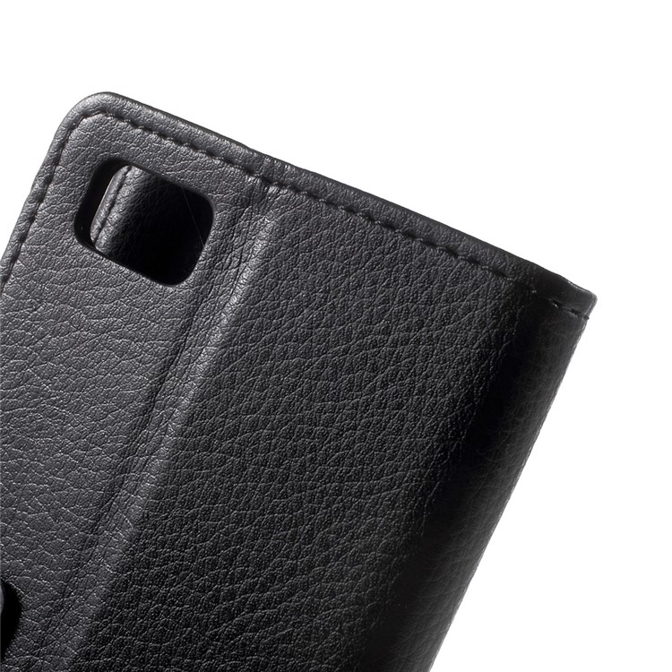 Litchi Texture PU Leather Stand Phone Case with Card Slots for Asus Zenfone 3s Max ZC521TL - Black-8