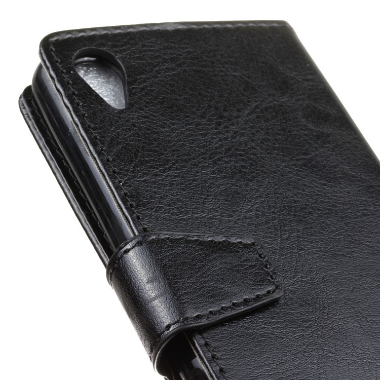 Crazy Horse Wallet Leather Folio Case for Asus Zenfone Live ZB501KL - Black-4