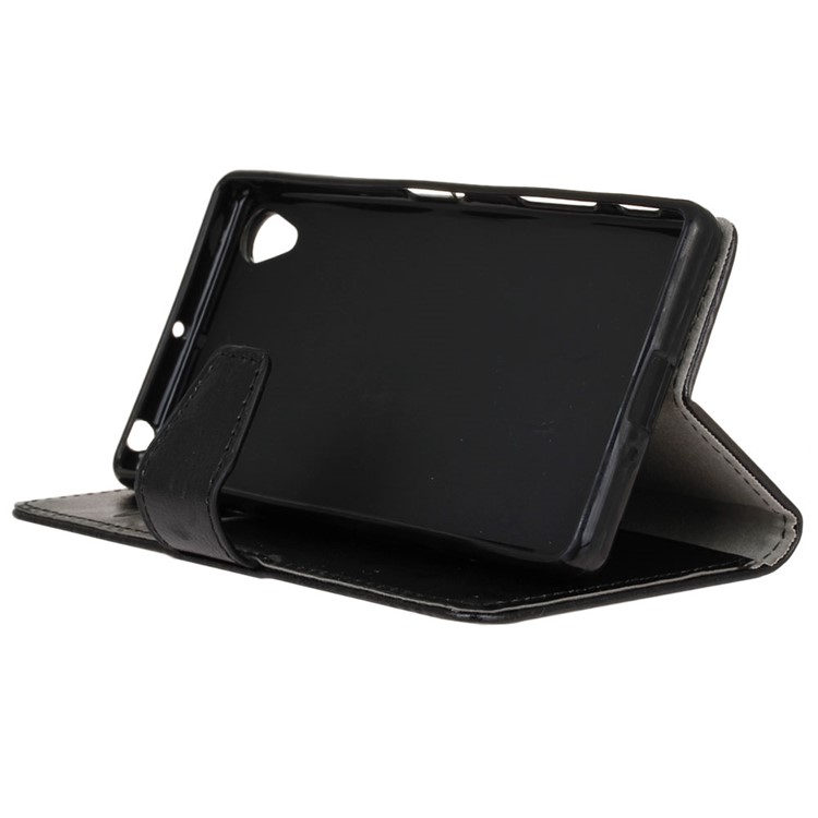 Crazy Horse Wallet Leather Folio Case for Asus Zenfone Live ZB501KL - Black-6