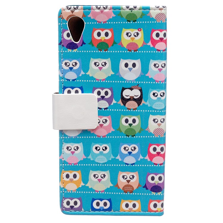Printing Pattern Leather Wallet Shell for Asus Zenfone Live ZB501KL - Multiple Colorful Owls-1