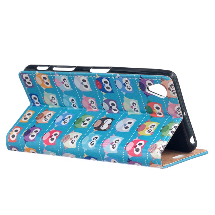 Printing Pattern Leather Wallet Shell for Asus Zenfone Live ZB501KL - Multiple Colorful Owls-2