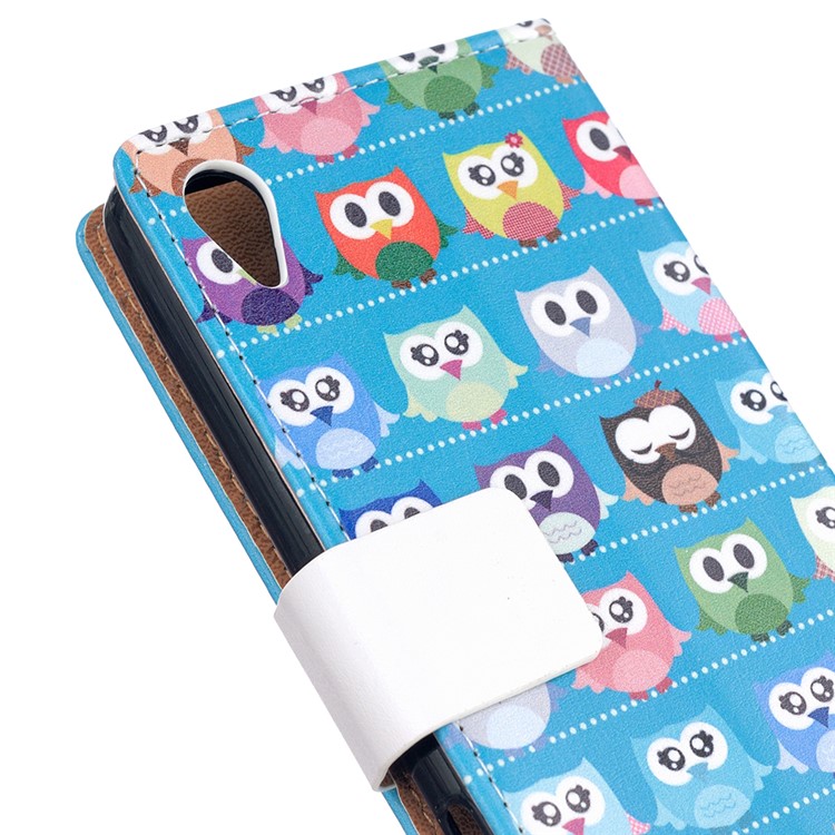 Printing Pattern Leather Wallet Shell for Asus Zenfone Live ZB501KL - Multiple Colorful Owls-5