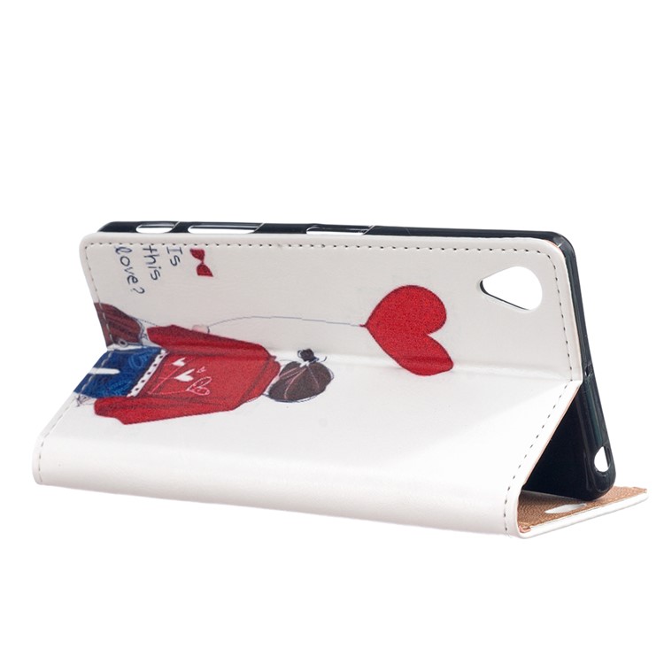 Patterned PU Leather Case for Asus Zenfone Live ZB501KL - Girl Holding Heart Balloon-3