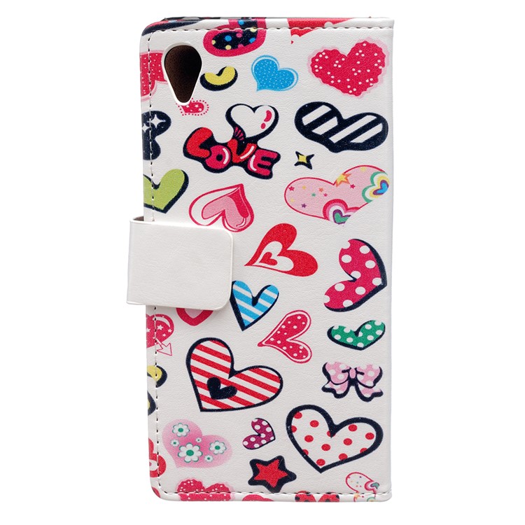Pattern Printing Leather Cover for Asus Zenfone Live ZB501KL - Hearts and Polka Dots-2