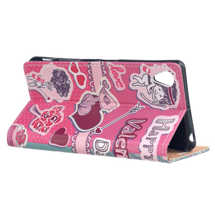 Patterned Leather Card Slots Case for Asus Zenfone Live ZB501KL - Love Elements-3
