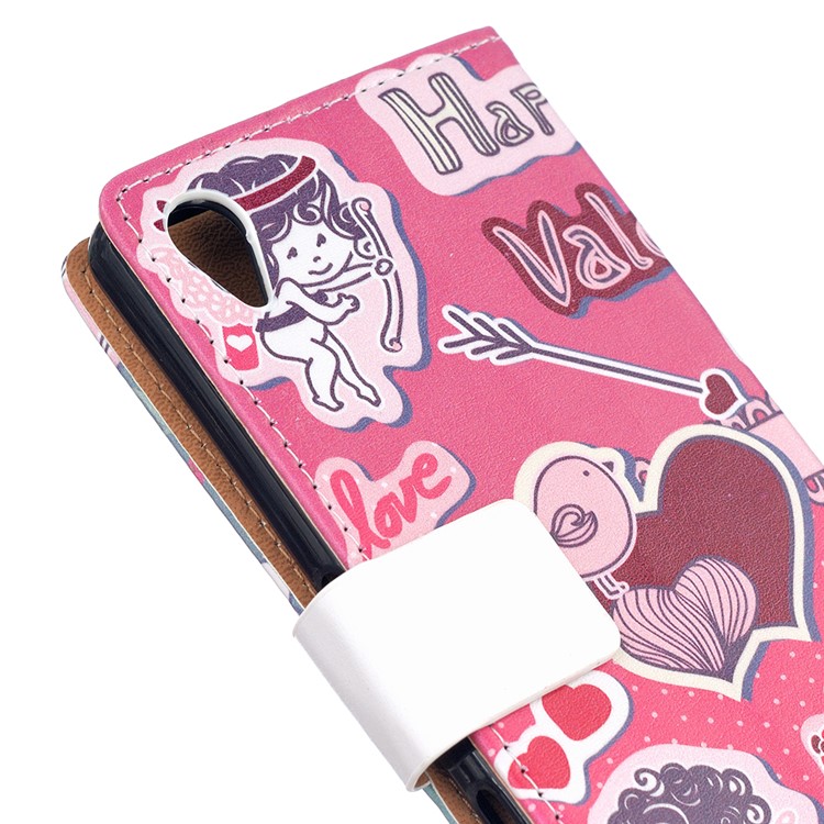 Patterned Leather Card Slots Case for Asus Zenfone Live ZB501KL - Love Elements-6