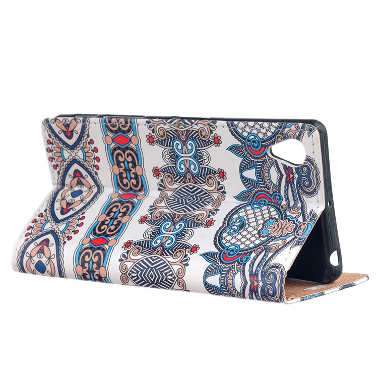 Patterned Leather Cover Card Holder for Asus Zenfone Live ZB501KL - Classic Style Pattern-3