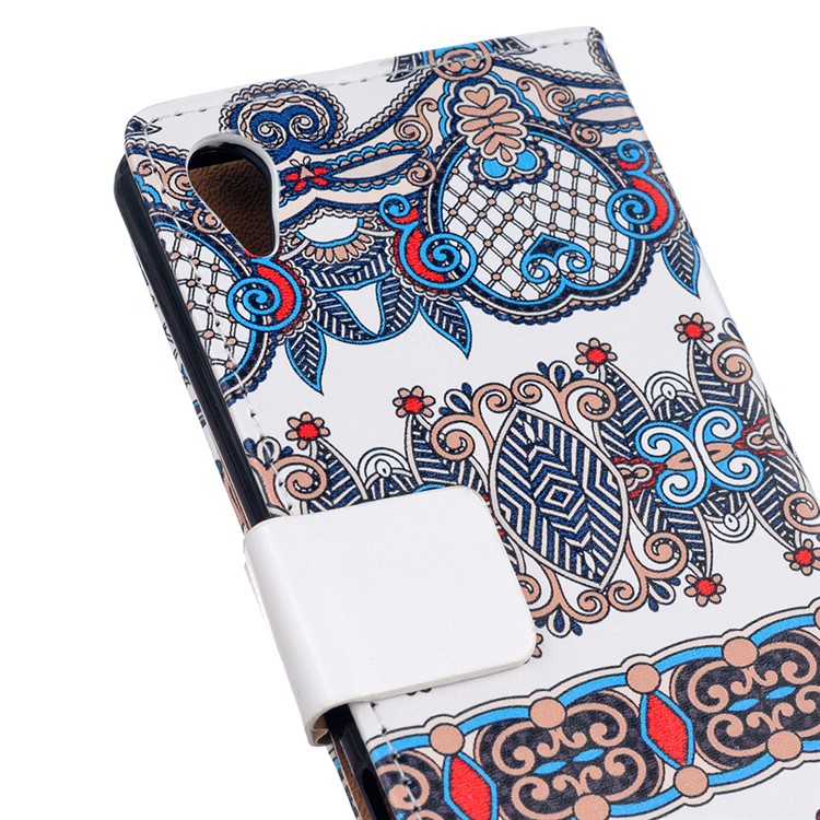 Patterned Leather Cover Card Holder for Asus Zenfone Live ZB501KL - Classic Style Pattern-6