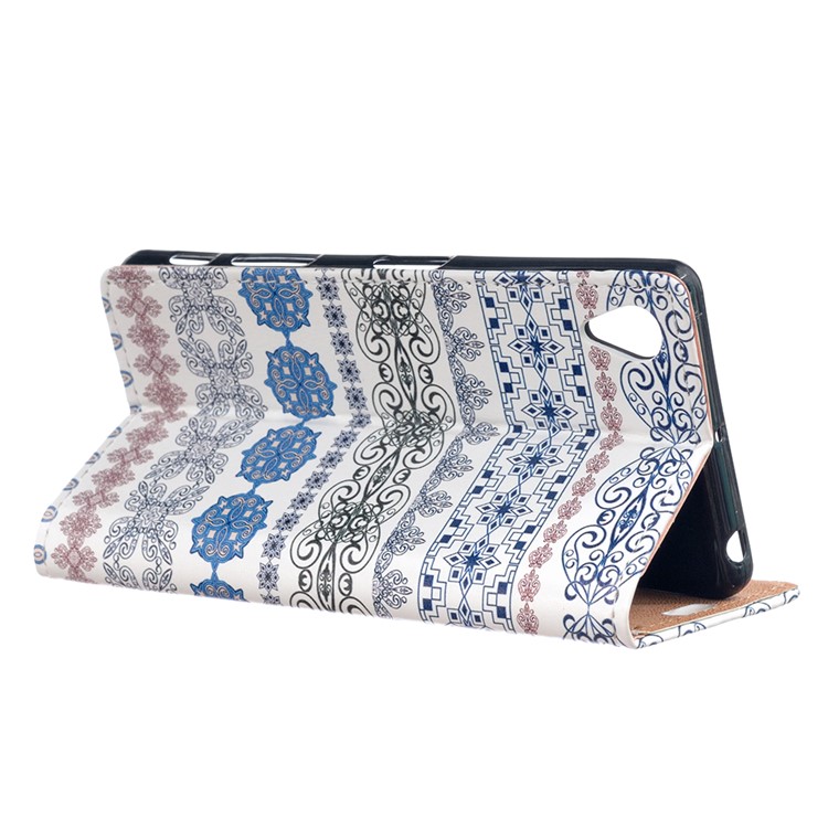 Patterned PU Leather Folio Case for Asus Zenfone Live ZB501KL - Arabic Floral Pattern-3