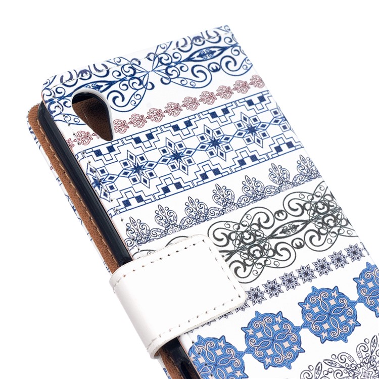 Patterned PU Leather Folio Case for Asus Zenfone Live ZB501KL - Arabic Floral Pattern-6