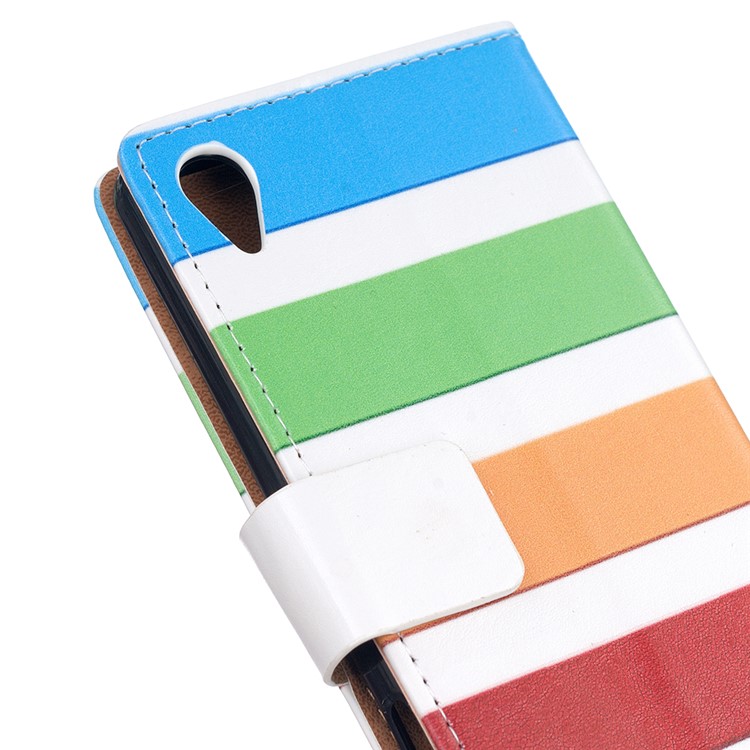 Printing Pattern Leather Phone Case for Asus Zenfone Live ZB501KL - Colorful Stripes-6