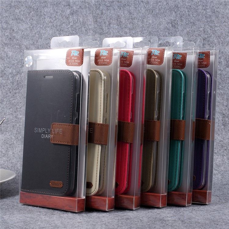 ROAR KOREA Twill Grain Leather Stand Phone Case for Asus Zenfone Max zc550kl - Black-10
