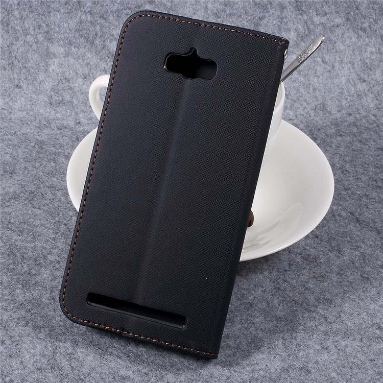 ROAR KOREA Twill Grain Leather Stand Phone Case for Asus Zenfone Max zc550kl - Black-2