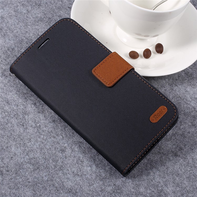 ROAR KOREA Twill Grain Leather Stand Phone Case for Asus Zenfone Max zc550kl - Black-3
